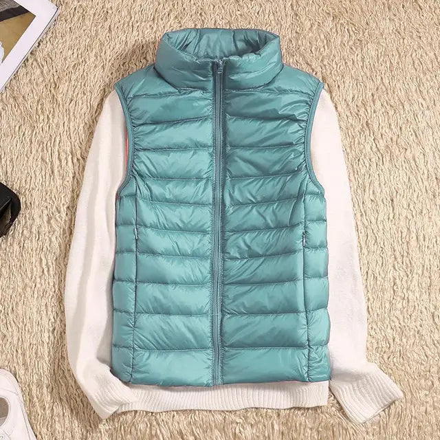 Ultra Light Down Vest Women Sleeveless Puffer Lightweight Black Layering Essential 4