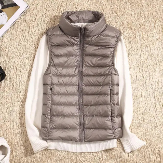 Ultra Light Down Vest Women Sleeveless Puffer Lightweight Black Layering Essential 5