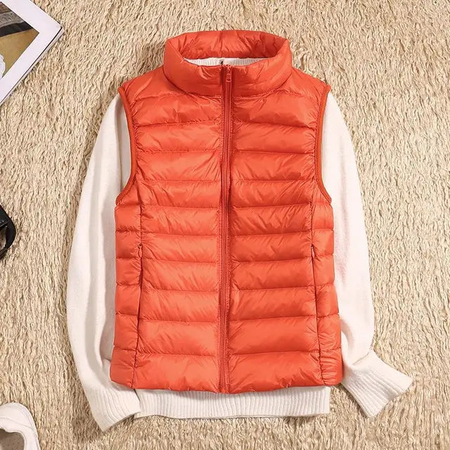Ultra Light Down Vest Women Sleeveless Puffer Lightweight Black Layering Essential 6