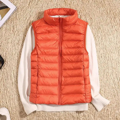 Ultra Light Down Vest Women Sleeveless Puffer Lightweight Black Layering Essential 6