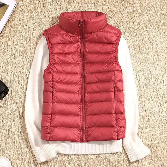 Ultra Light Down Vest Women Sleeveless Puffer Lightweight Black Layering Essential 7
