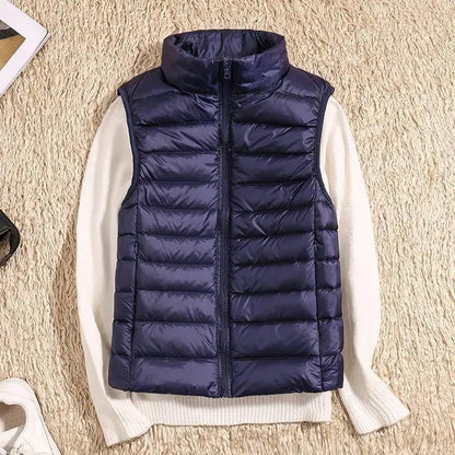 Ultra Light Down Vest Women Sleeveless Puffer Lightweight Black Layering Essential 9