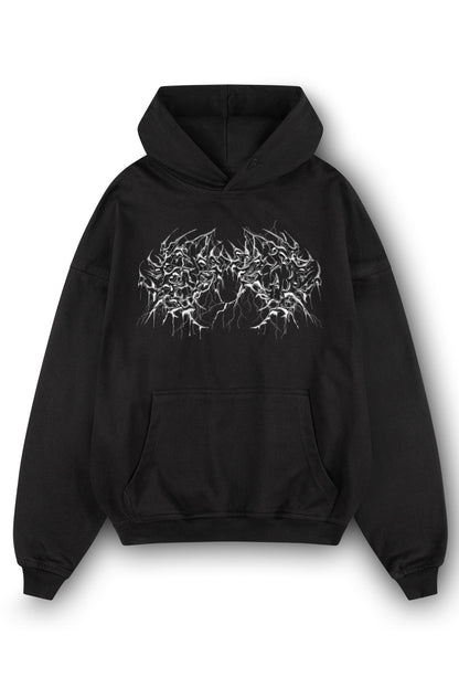 Unisex Oversized Hoodie - Soft Heavyweight Cotton in Black or Grey, Cozy Streetwear 0