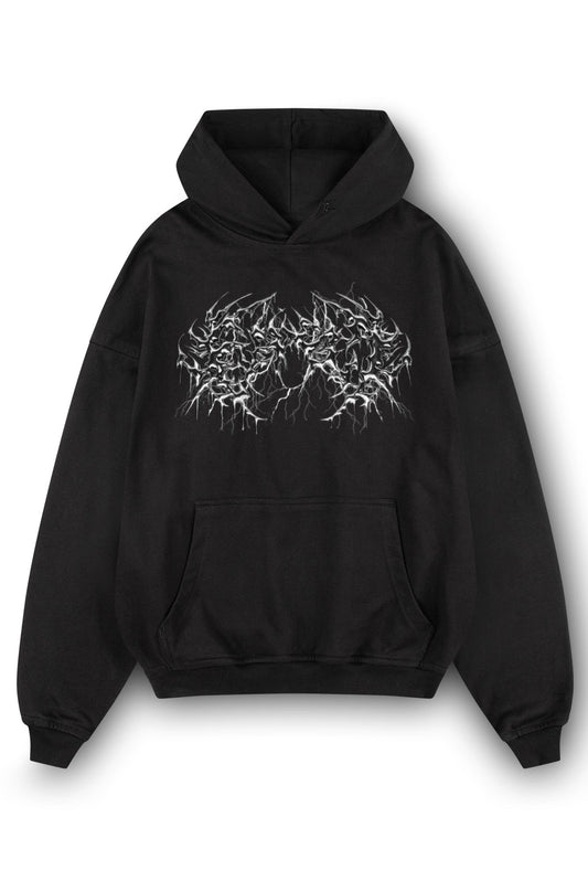 Unisex Oversized Hoodie - Soft Heavyweight Cotton in Black or Grey, Cozy Streetwear 0
