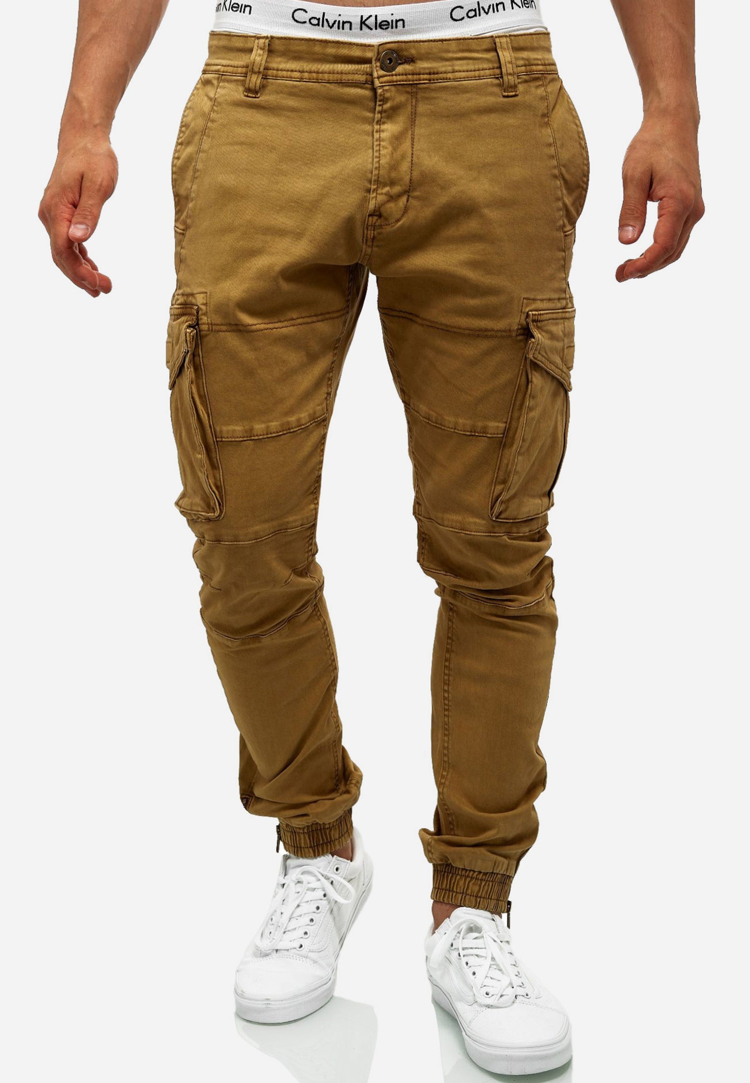 Urban Style - High Waist Mens Cargo Pants with Adjustable Drawstring, Utility Pockets, Black 11