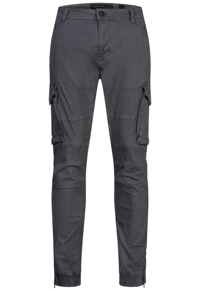 Urban Style - High Waist Mens Cargo Pants with Adjustable Drawstring, Utility Pockets, Black 2