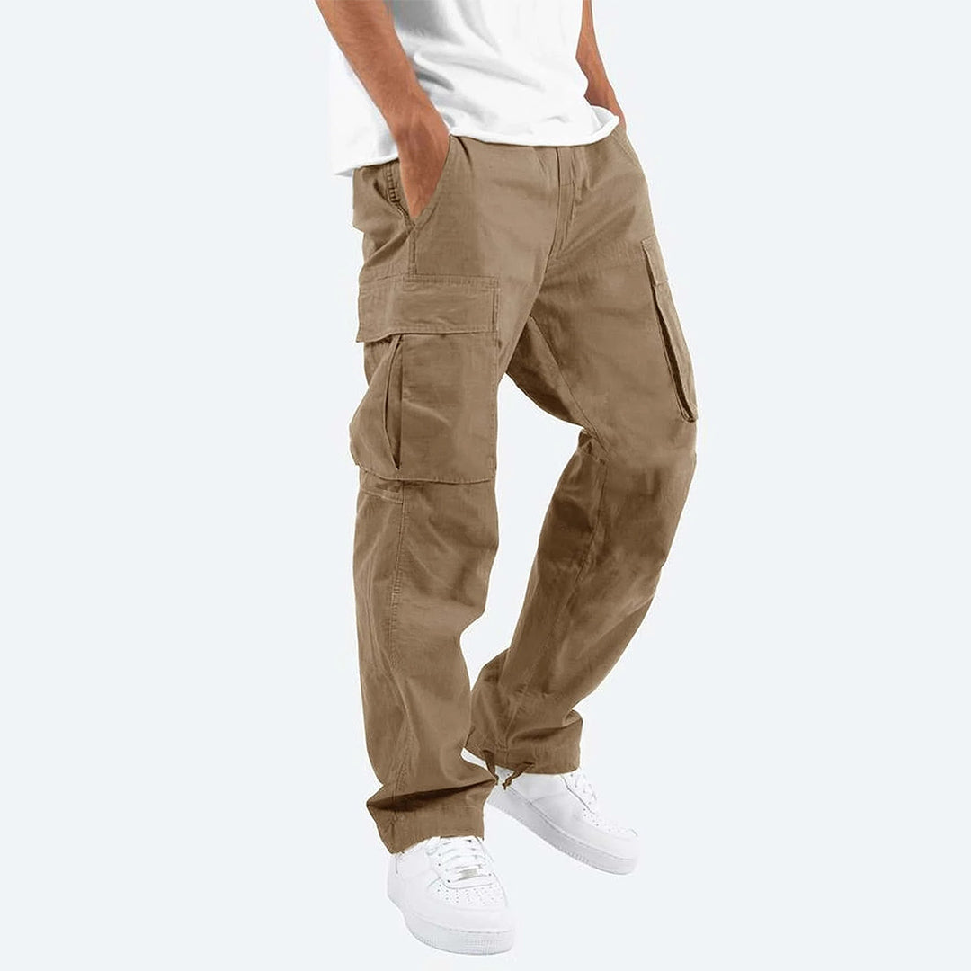 Urban Style - Mens Cargo Pants High Waist, Relaxed Fit, Utility Pockets 10