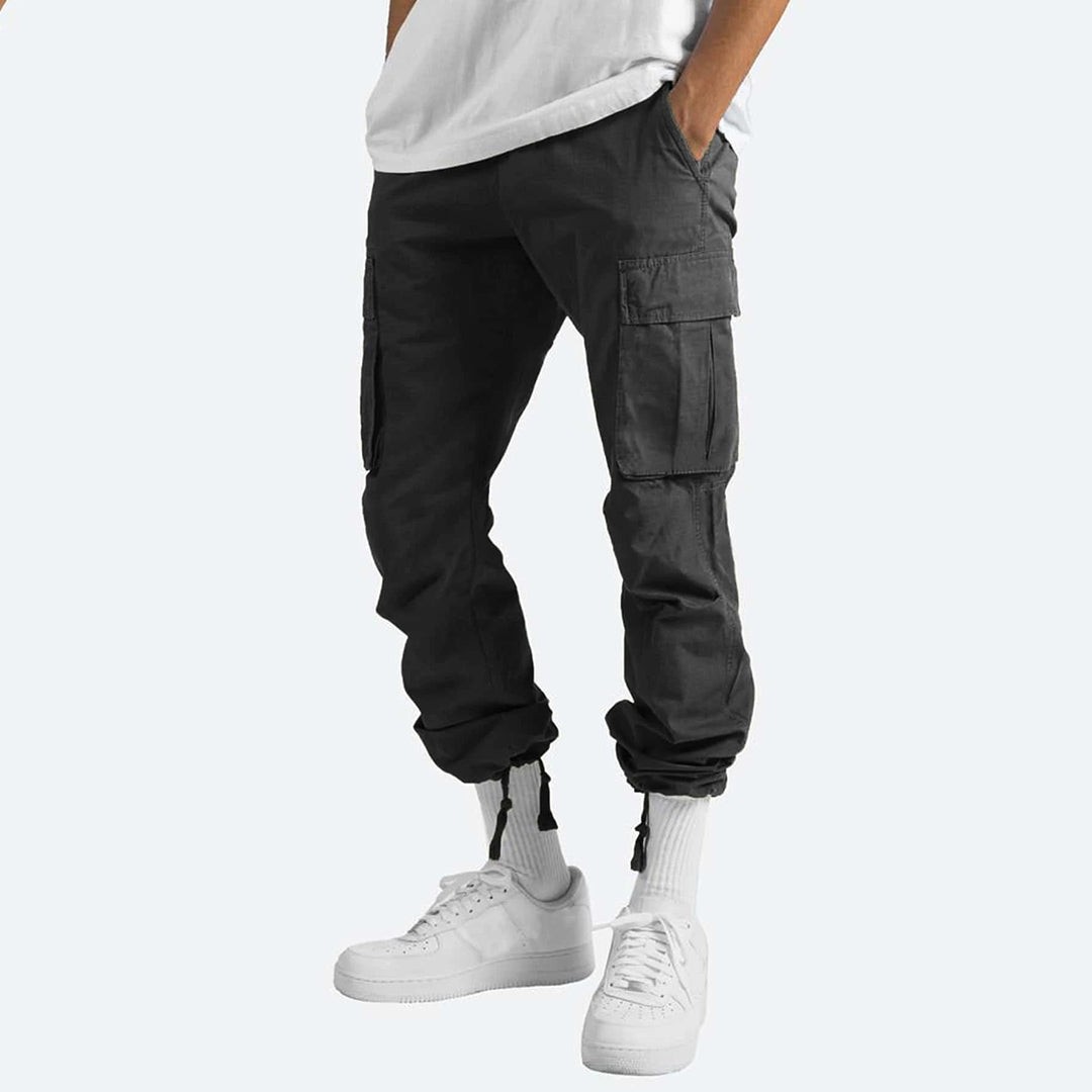 Urban Style - Mens Cargo Pants High Waist, Relaxed Fit, Utility Pockets 3