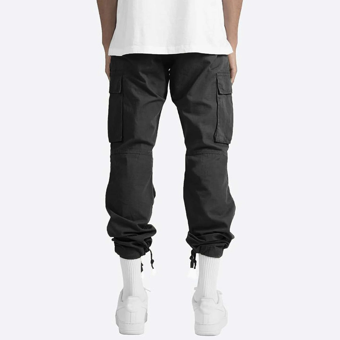 Urban Style - Mens Cargo Pants High Waist, Relaxed Fit, Utility Pockets 4