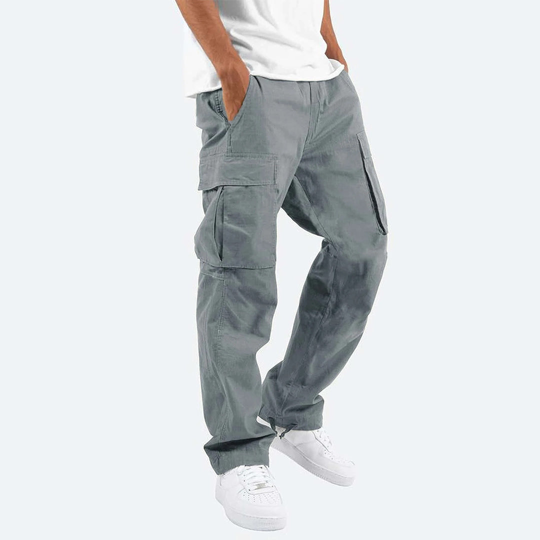 Urban Style - Mens Cargo Pants High Waist, Relaxed Fit, Utility Pockets 5