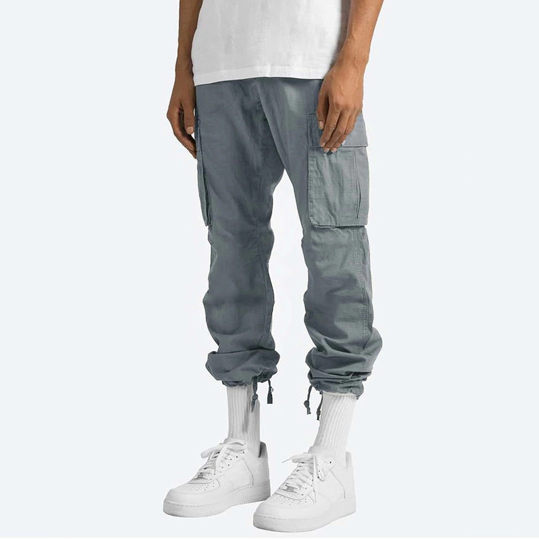 Urban Style - Mens Cargo Pants High Waist, Relaxed Fit, Utility Pockets 6