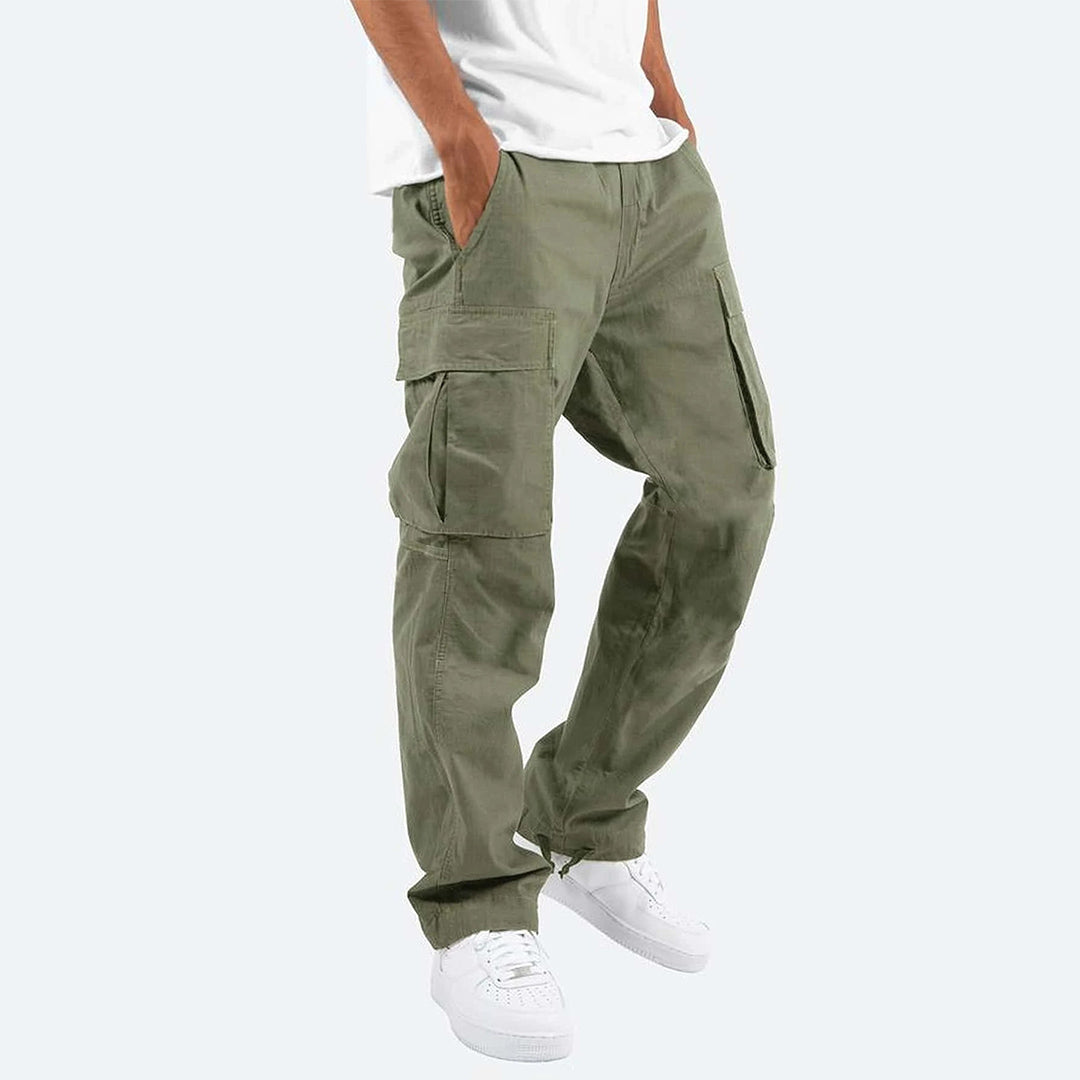 Urban Style - Mens Cargo Pants High Waist, Relaxed Fit, Utility Pockets 8
