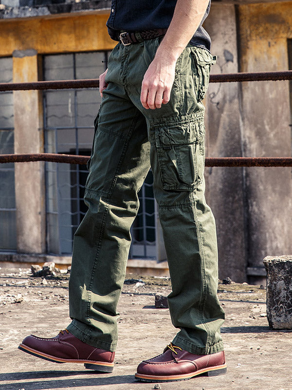 Urban Style - Mens High Waist Cargo Pants with Utility Pockets, Black 1