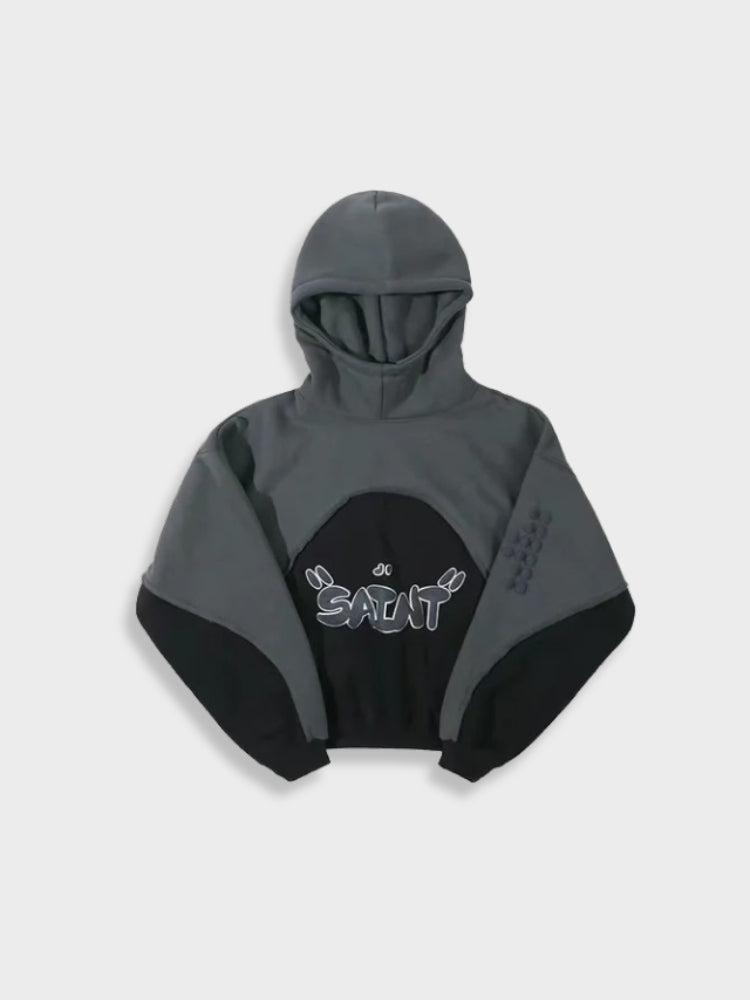 Urban Vibe - Oversized Hoodie for Men, Soft Cotton, Black & Grey, Streetwear 1