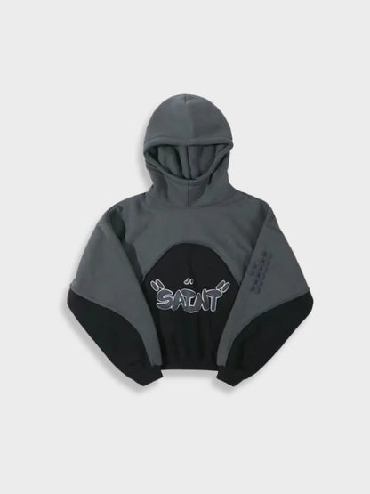 Urban Vibe - Oversized Hoodie for Men, Soft Cotton, Black & Grey, Streetwear 1