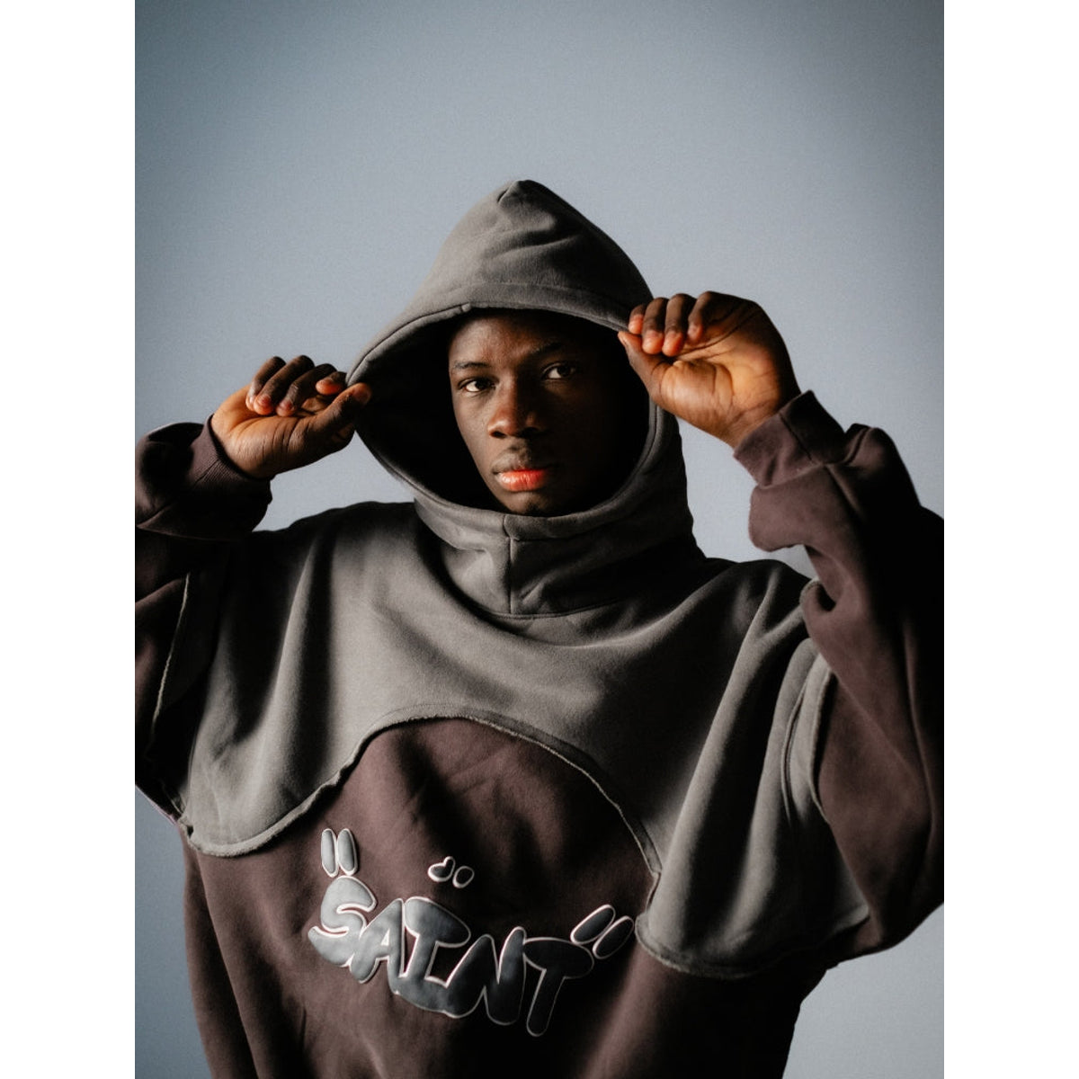 Urban Vibe - Oversized Hoodie for Men, Soft Cotton, Black & Grey, Streetwear 2
