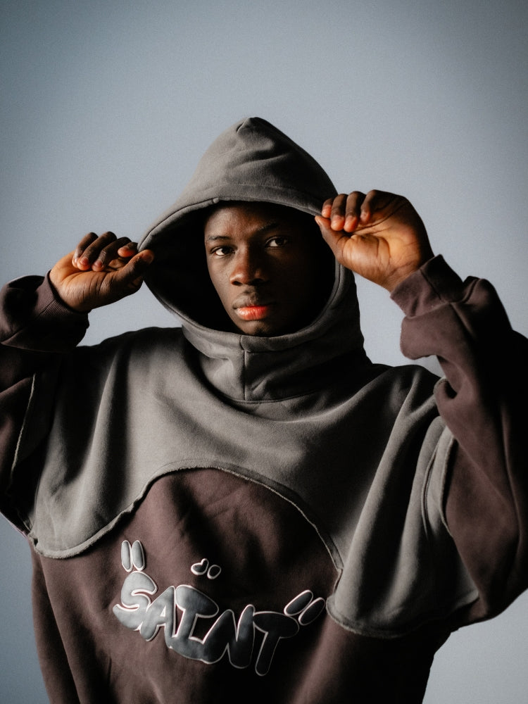 Urban Vibe - Oversized Hoodie for Men, Soft Cotton, Black & Grey, Streetwear 2