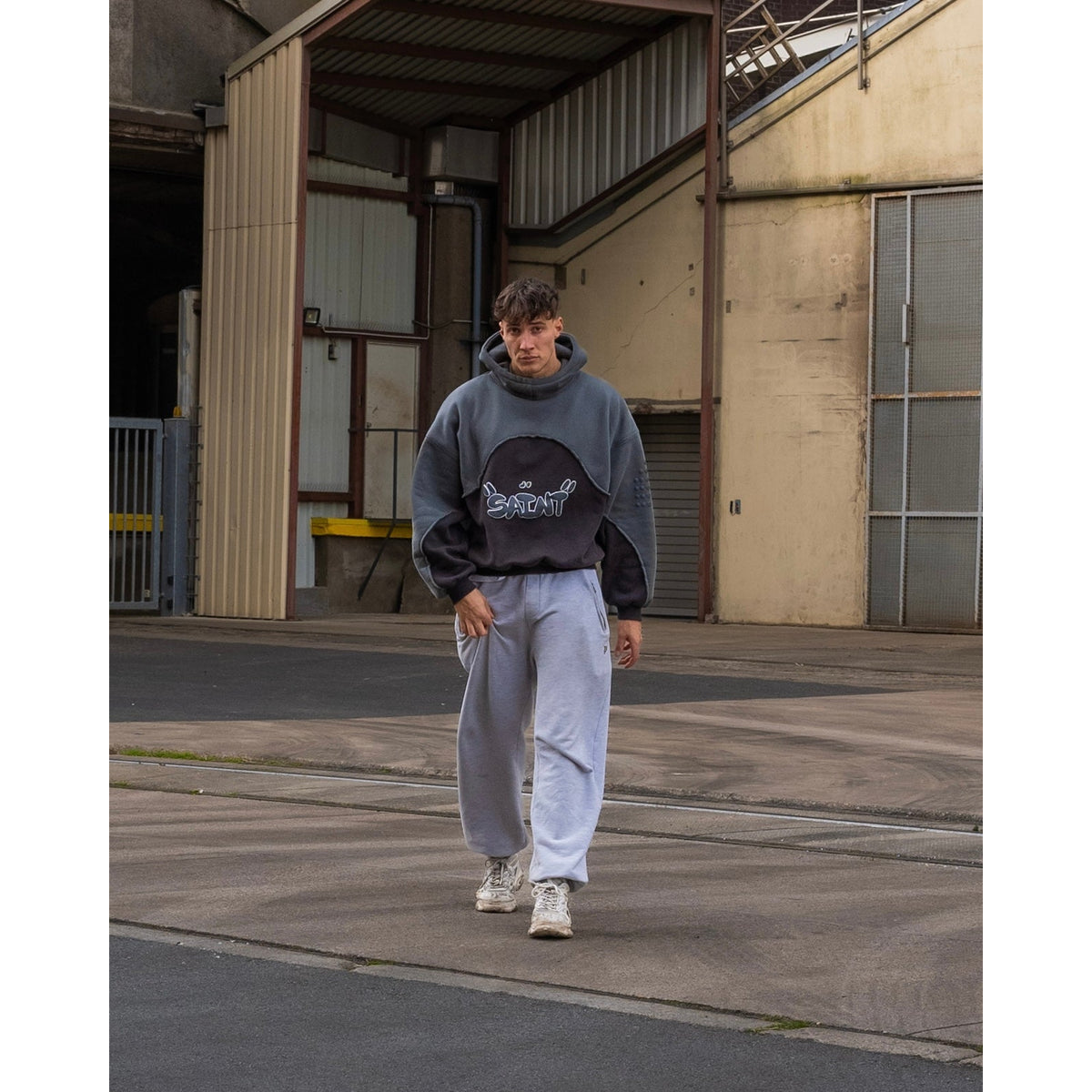 Urban Vibe - Oversized Hoodie for Men, Soft Cotton, Black & Grey, Streetwear 5