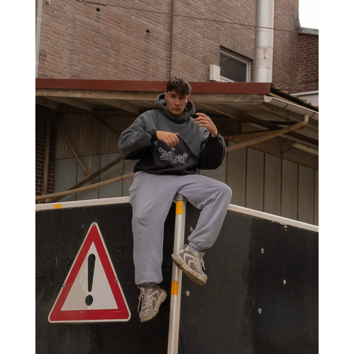 Urban Vibe - Oversized Hoodie for Men, Soft Cotton, Black & Grey, Streetwear 6