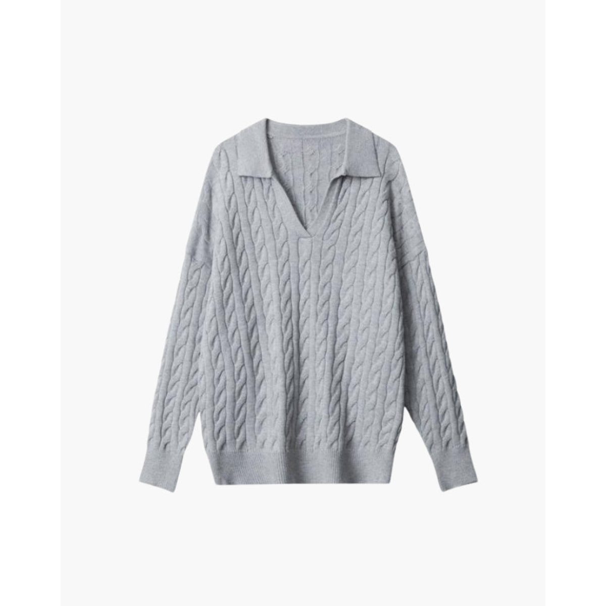 V-Neck Knitted Sweater Premium Wool Elegant Design Casual Chic 0