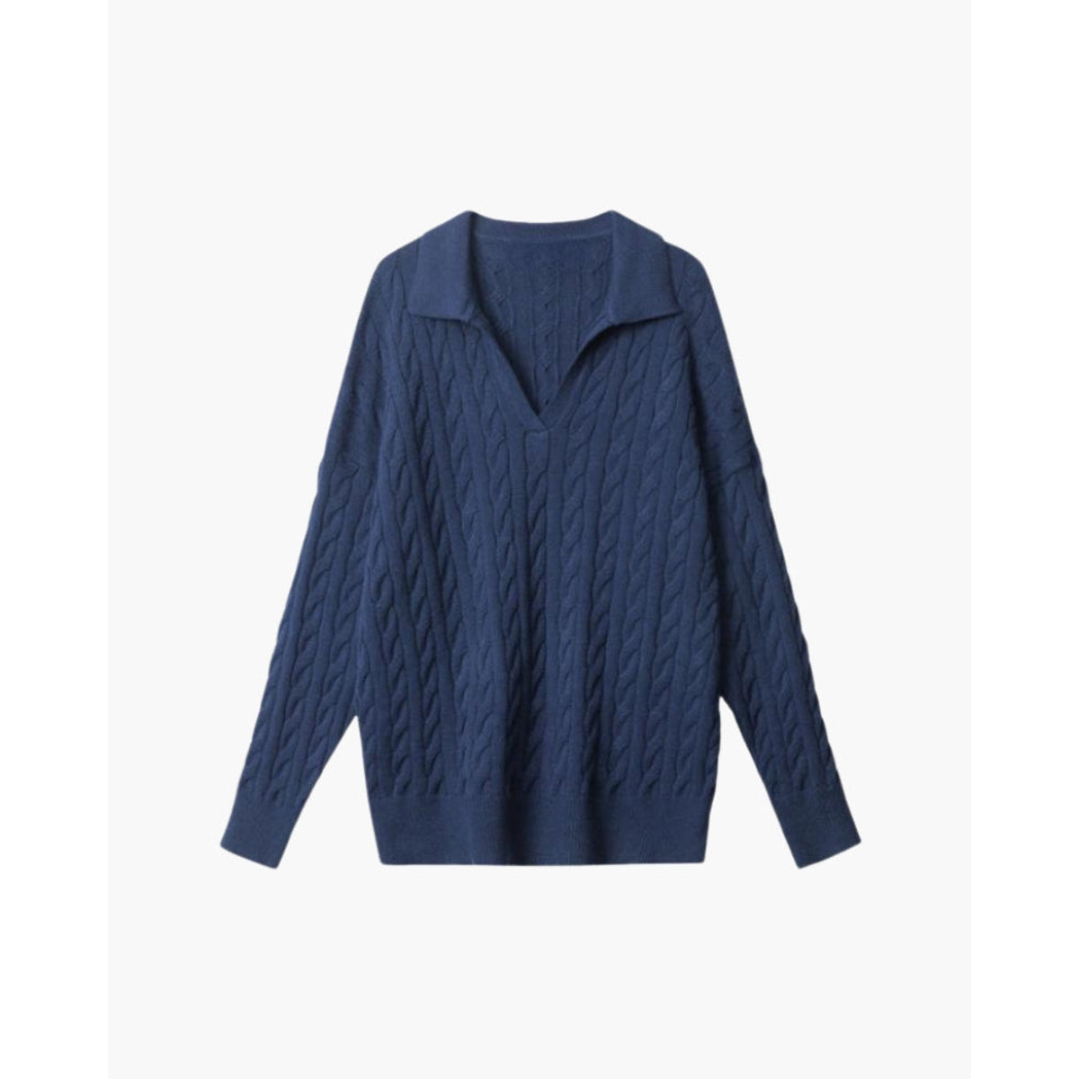 V-Neck Knitted Sweater Premium Wool Elegant Design Casual Chic 1