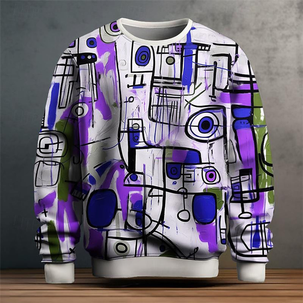 Vibrant Visions Sweater Artistic Geometric Pattern Casual Chic Fashion 4