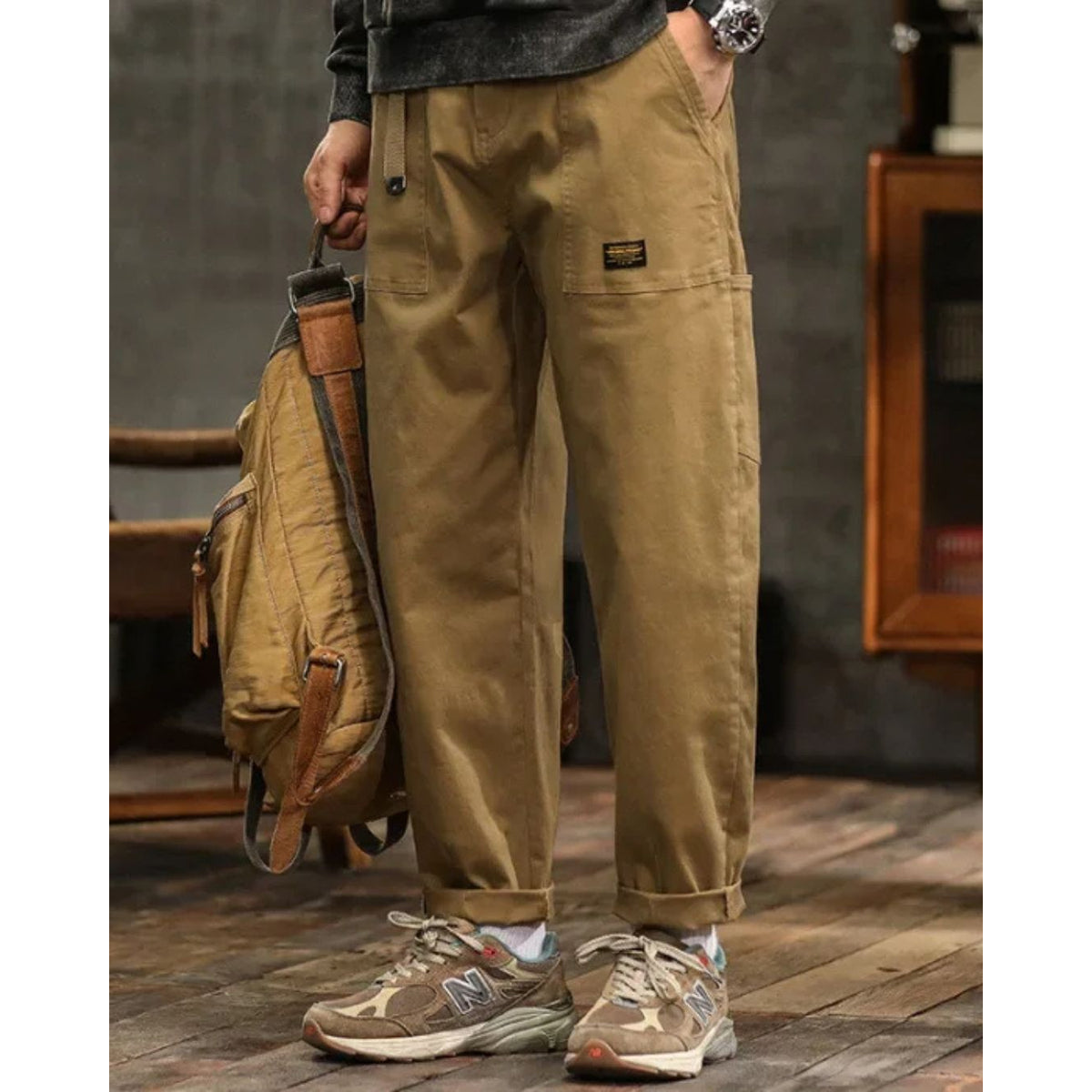 Vintage Cargo Pants Relaxed Fit Durable Cotton Trousers Casual Utility Style 2