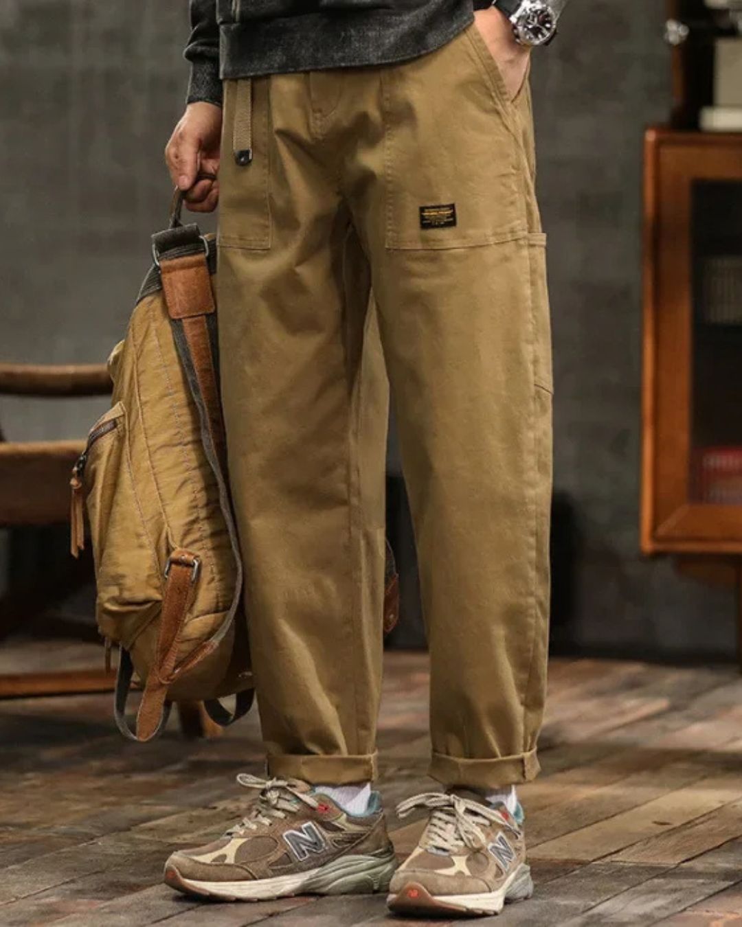 Vintage Cargo Pants Relaxed Fit Durable Cotton Trousers Casual Utility Style 2