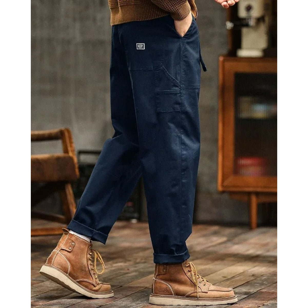 Vintage Cargo Pants Relaxed Fit Durable Cotton Trousers Casual Utility Style 3