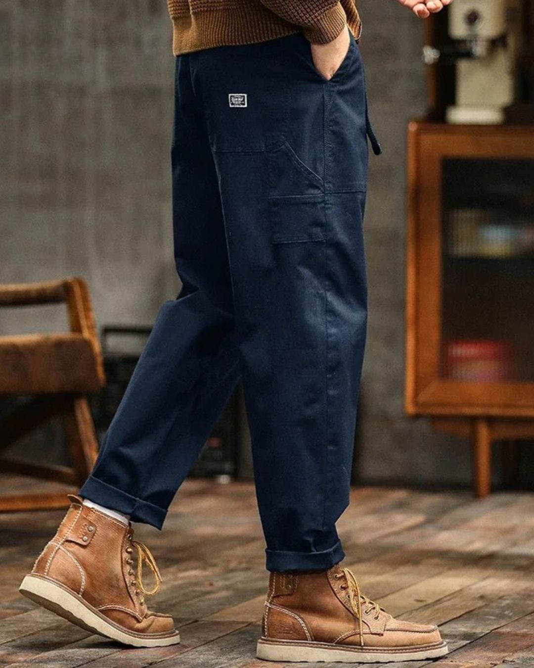 Vintage Cargo Pants Relaxed Fit Durable Cotton Trousers Casual Utility Style 3