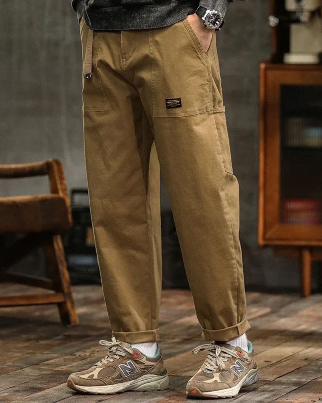 Vintage Cargo Pants Relaxed Fit Durable Cotton Trousers Casual Utility Style 5