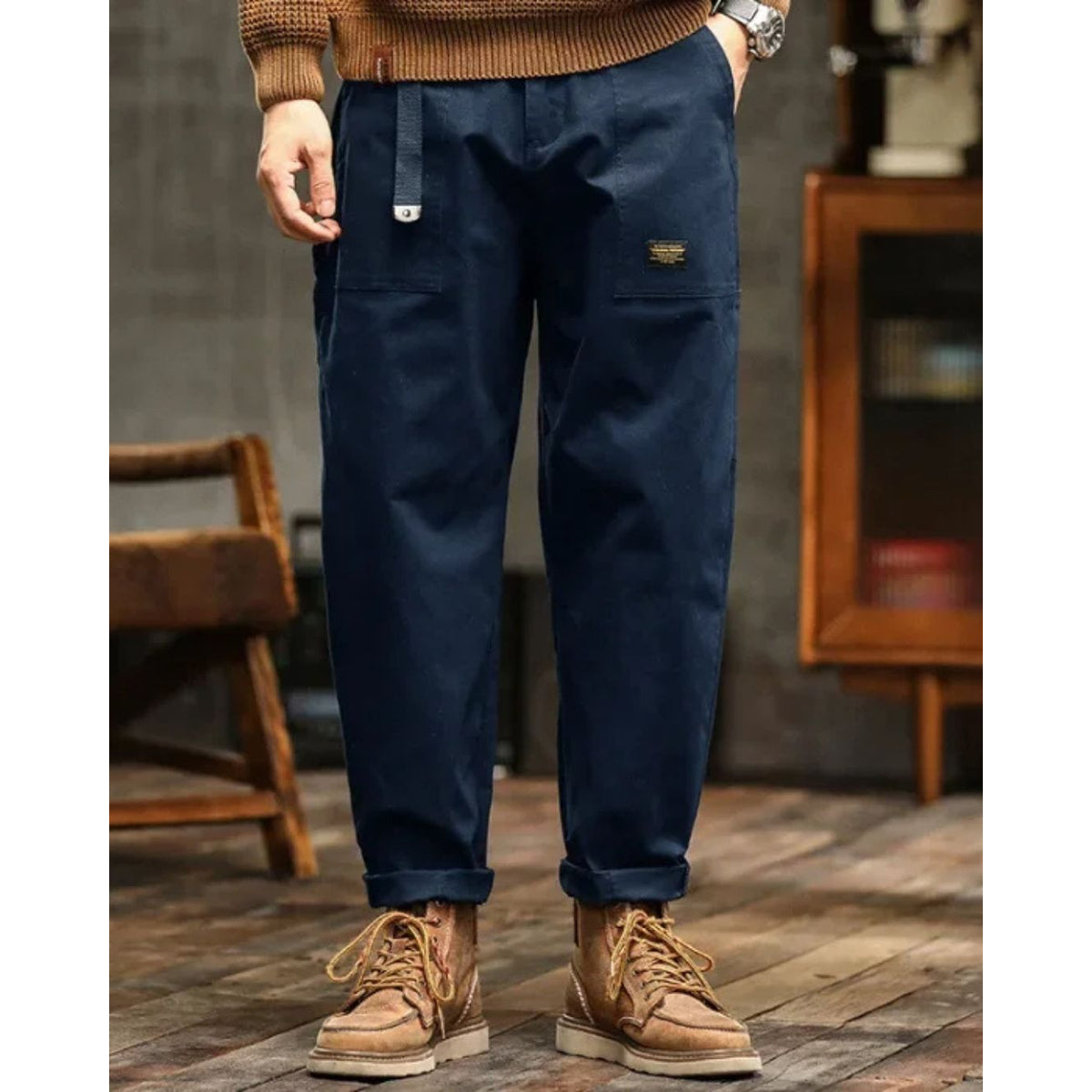 Vintage Cargo Pants Relaxed Fit Durable Cotton Trousers Casual Utility Style 6
