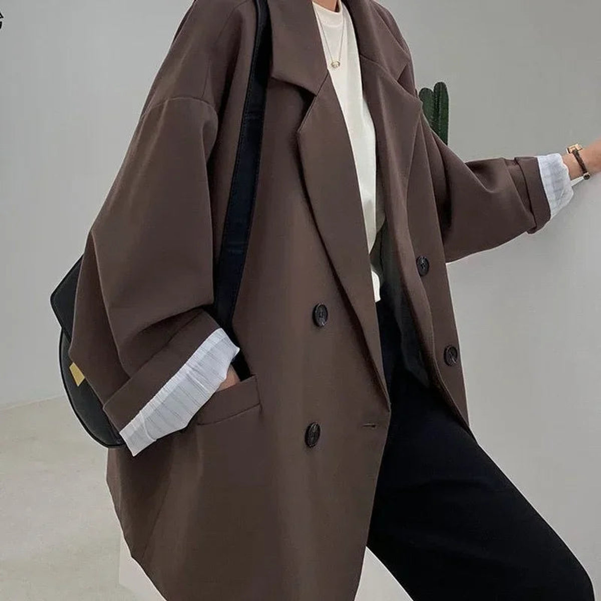 Vintage Loose Blazer Relaxed Fit Chic Autumn Essential 2