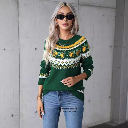 Warm Ethnic Sweater Women Cozy Autumn Essential Stylish Design 4