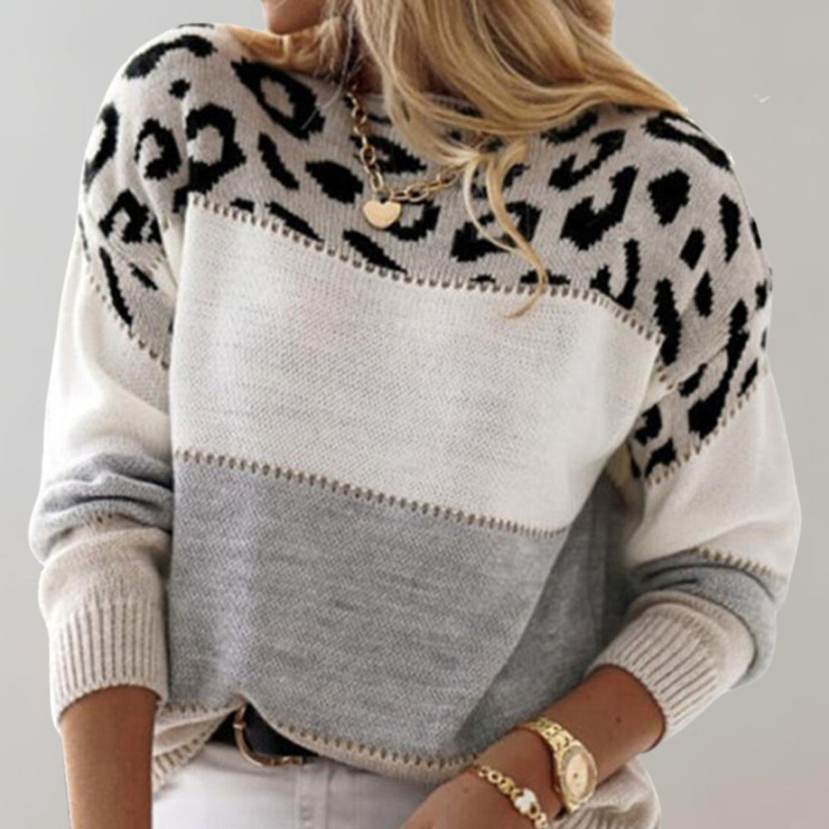 Warm Knitted Sweater Women Classic Comfortable Design Oversized Style 2