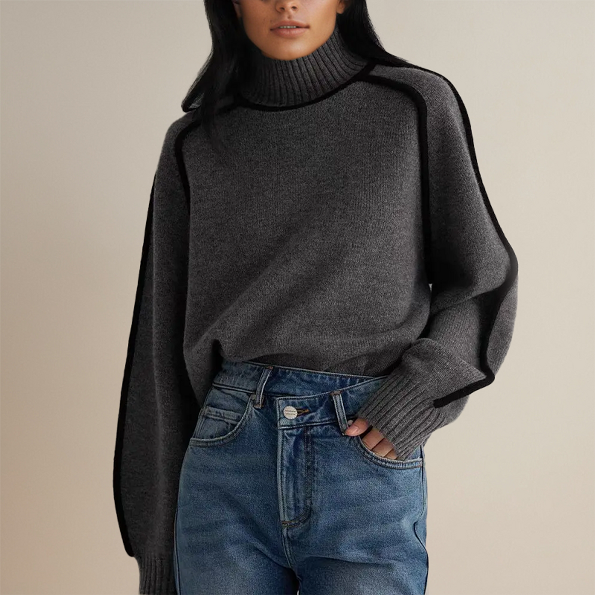 Warm Turtleneck Sweater Women Cozy Cashmere Style Winter Essential 2