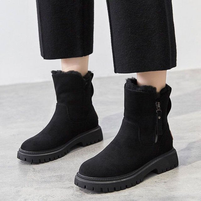 Warm Winter Boots Women Waterproof Plush Lined Stylish Comfort 0