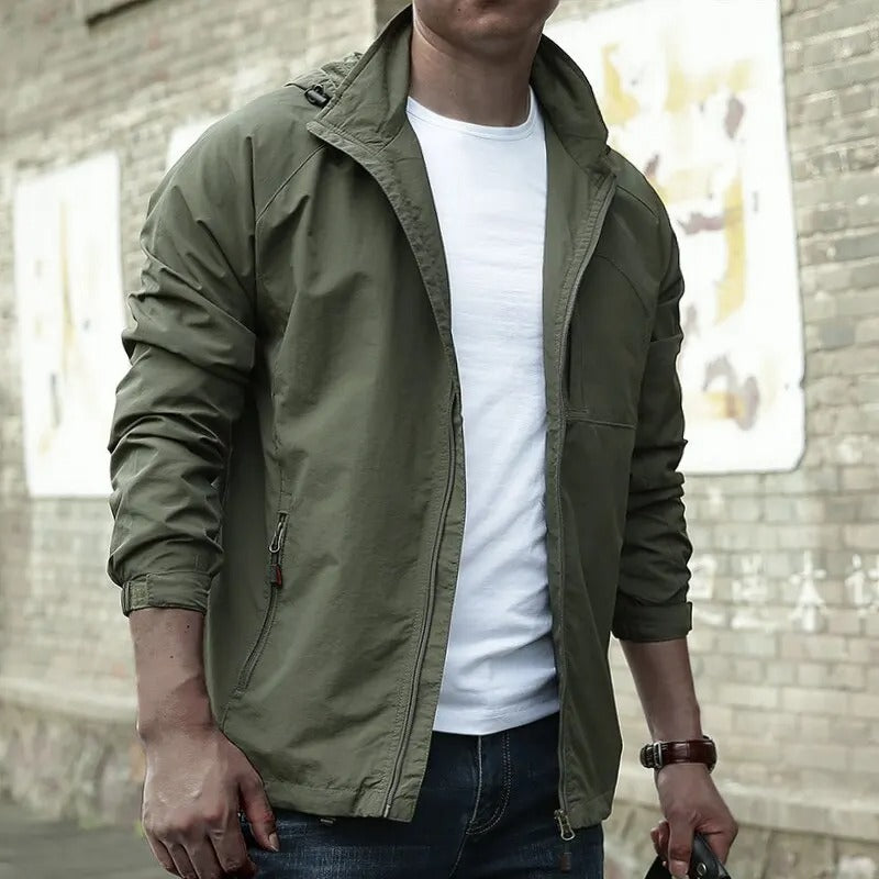 Waterproof Jacket Men Lightweight Breathable Cargo Style Summer 2