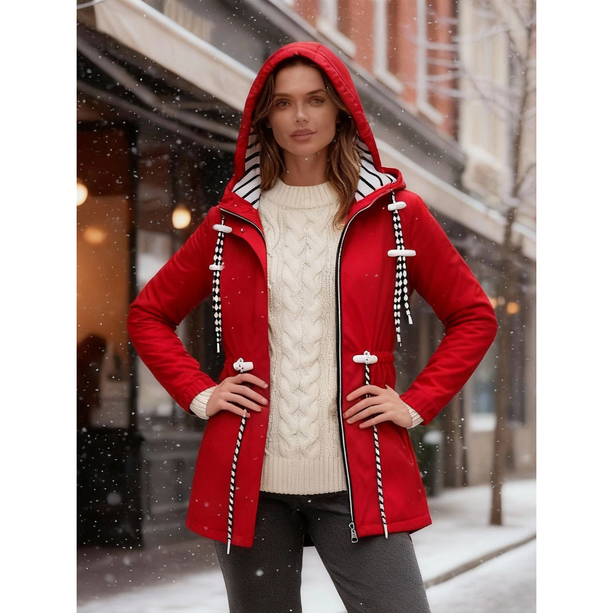 Waterproof Long Jacket All Seasons Stylish Comfort Versatile Chic 3