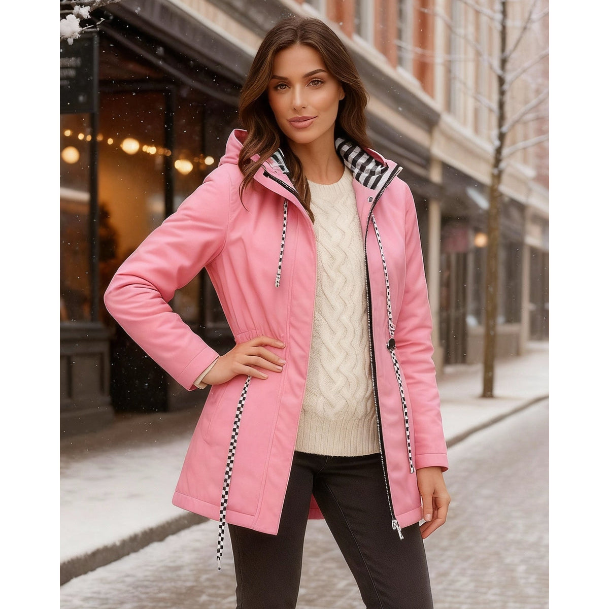 Waterproof Long Jacket All Seasons Stylish Comfort Versatile Chic 4