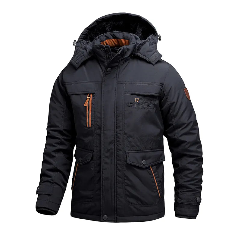 Waterproof Tactical Men's Winter Coat with Removable Hood for Extreme Weather 3