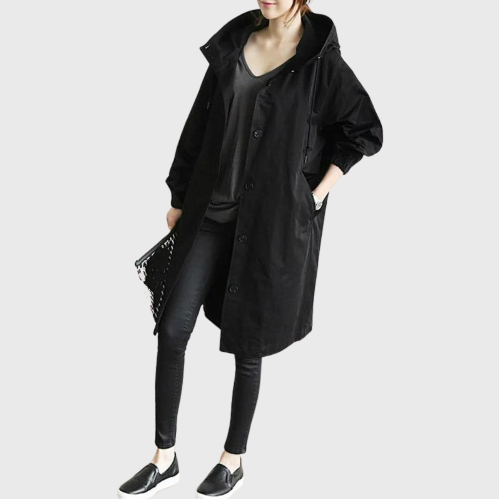 Waterproof Trench Coat Women Elegant All-Weather Style Chic 1