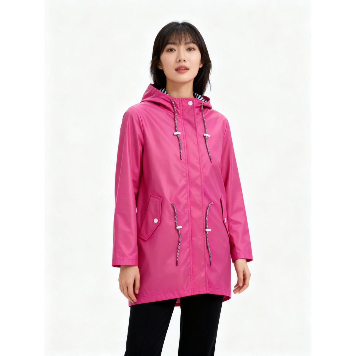 Weatherproof Coat Women Hood Adjustable Waistband Casual Chic Winter Coat 4