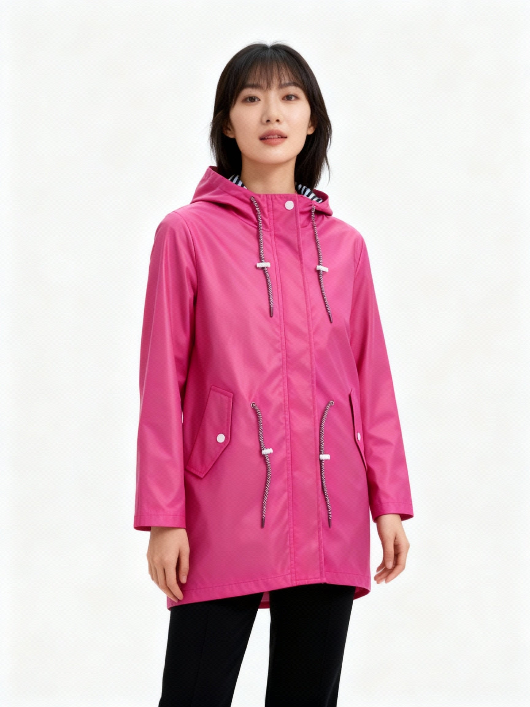 Weatherproof Coat Women Hood Adjustable Waistband Casual Chic Winter Coat 4
