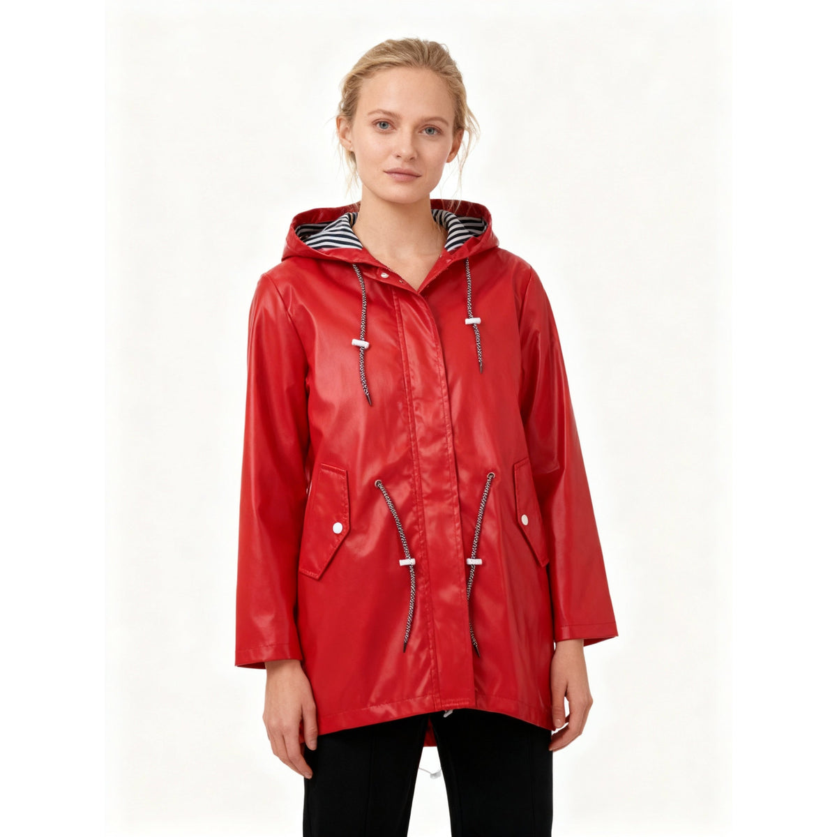 Weatherproof Coat Women Hood Adjustable Waistband Casual Chic Winter Coat 5