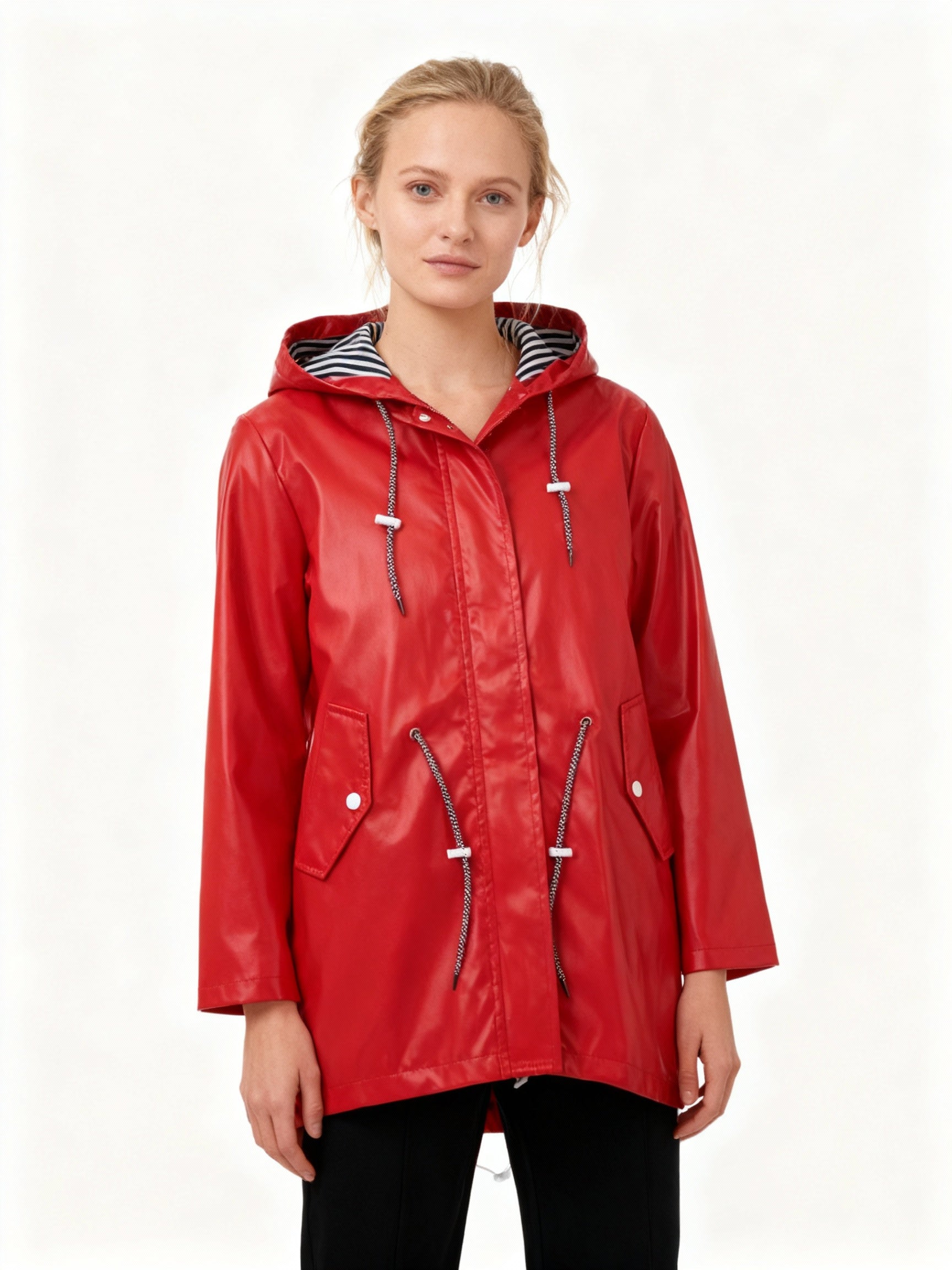 Weatherproof Coat Women Hood Adjustable Waistband Casual Chic Winter Coat 5