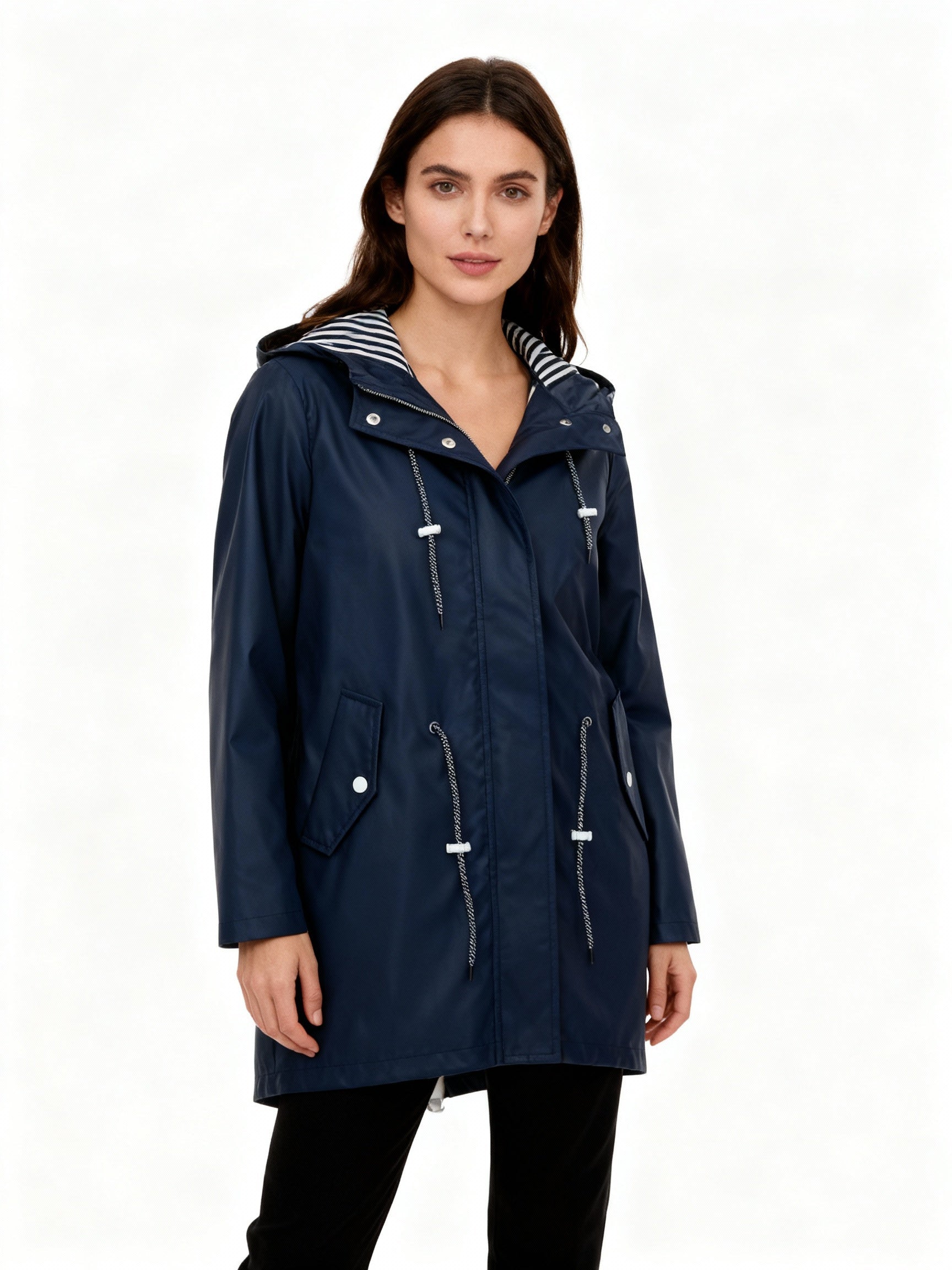 Weatherproof Coat Women Hood Adjustable Waistband Casual Chic Winter Coat 7