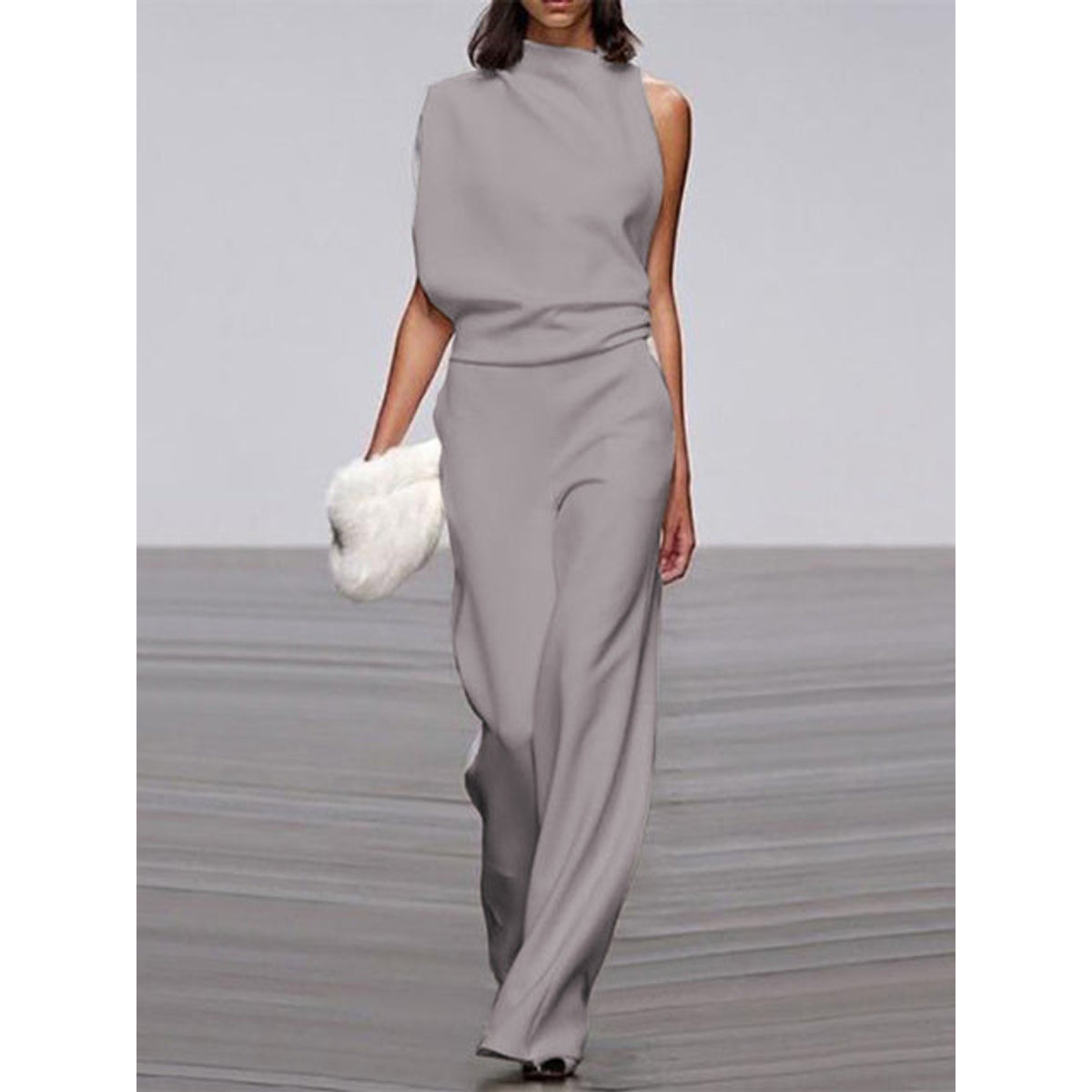 White Jumpsuit Women Sleeveless Wide Leg Casual Summer Outfit Elegant 1