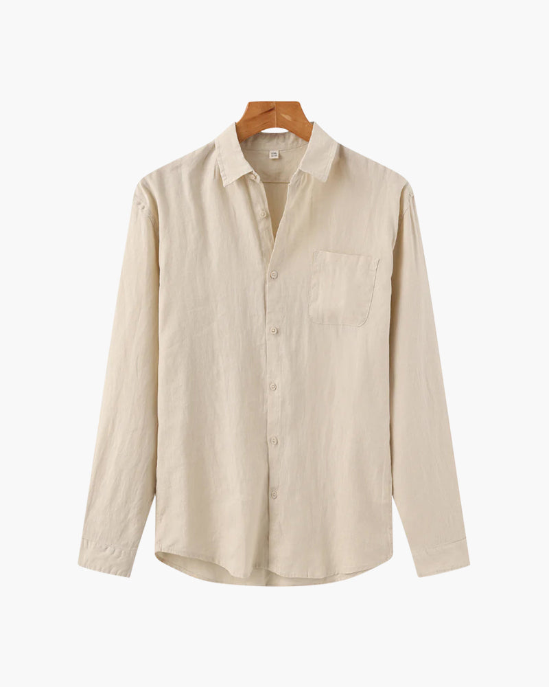 White Linen Shirt Casual Chic Relaxed Fit for Men 0