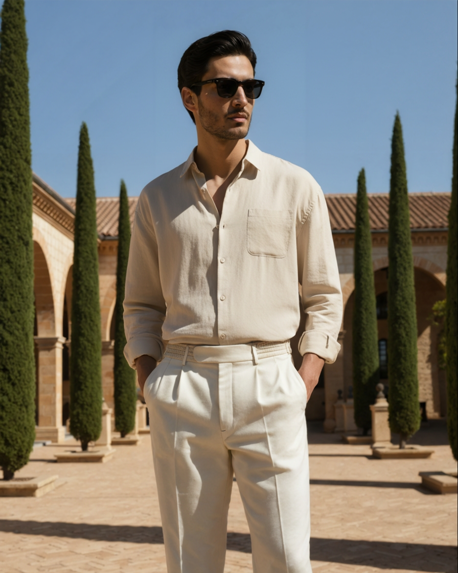 White Linen Shirt Casual Chic Relaxed Fit for Men 2